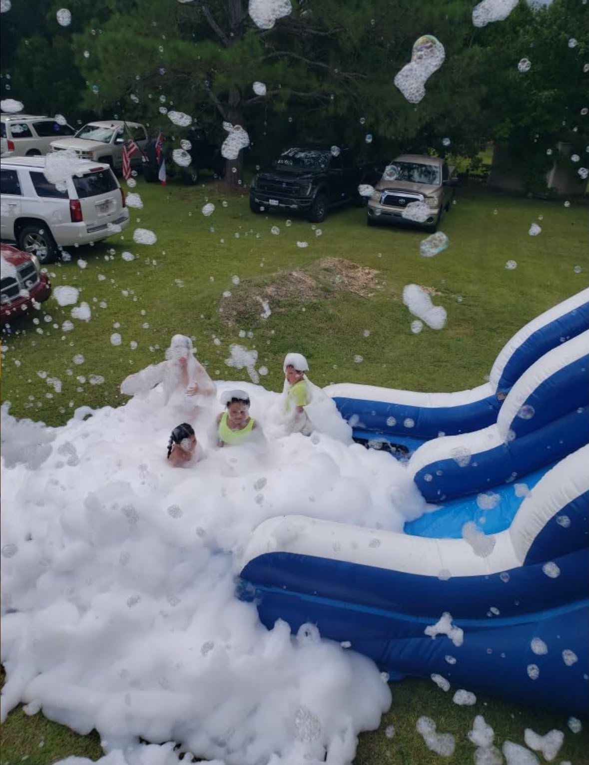 Foam machine party setup 3